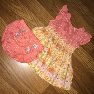 polka dot & floral matilda jane dress w / bloomers